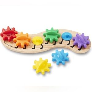 Melissa & Doug Rainbow Caterpillar Gears Toddler Toy with 6 Interchangeable Gear